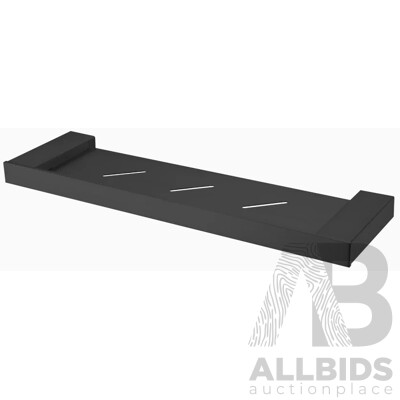 Oliveri Athens Matte Black Shelf and Madrid Brushed Nickel Toilet Roll Holder- Brand New - RRP $