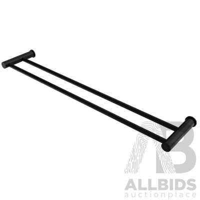 Parisi Envy Double Towel Rail - Matte Black - Brand New - RRP $195.00