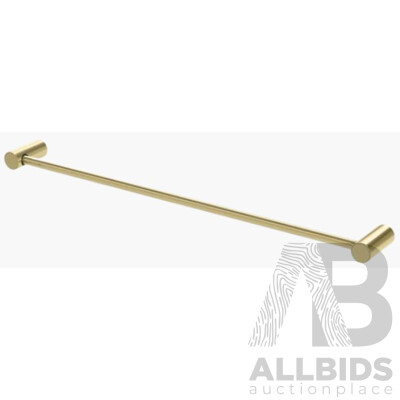 Phoenix Vivid Slimline Single Towel Rail - Brushed Gold - Brand New