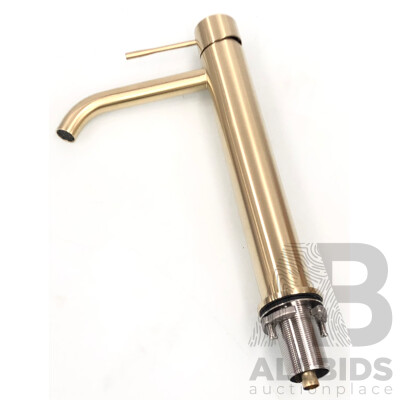 Novas Sottile Nu Tall Basin Mixer - Satin Gold - New