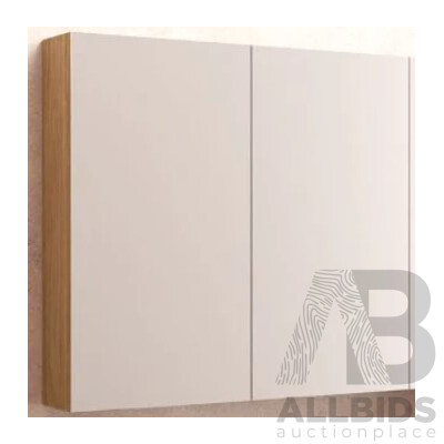 Marquis 1200mm Frameless Mirror Two Door Shaving Cabinet - Walnut Veneer - Brand New - RRP $950.00