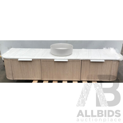 Marquis 1800mm Wallmount Single Basin Rounded Corner Vanity  - New