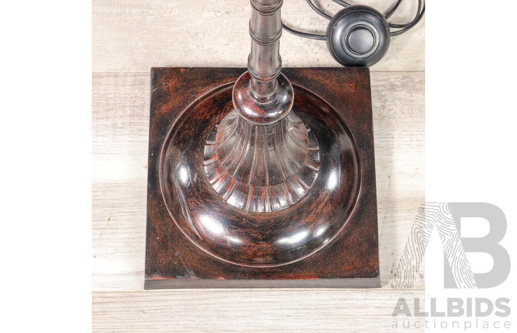 Simulated Bamboo Floor Lamp with Fabric Shade