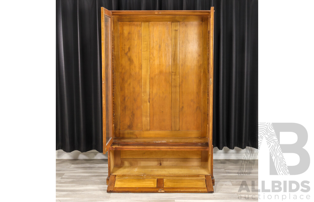 Edwardian Two Door Bookcase with Drop Front Base
