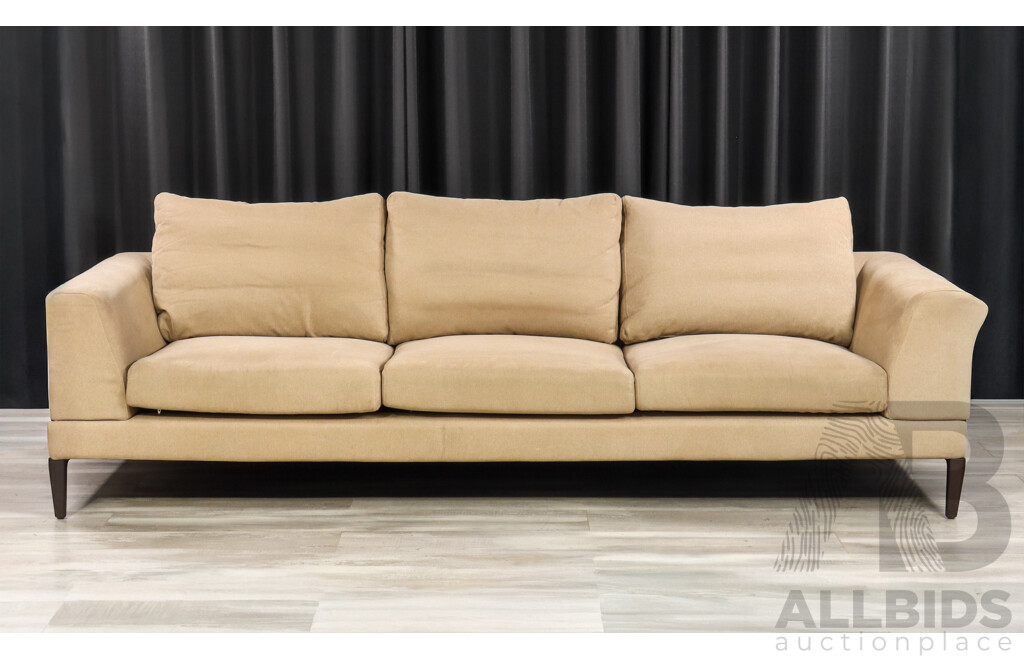 King Furniture 'Plaza' Fabric Square Line Three Seater Lounge