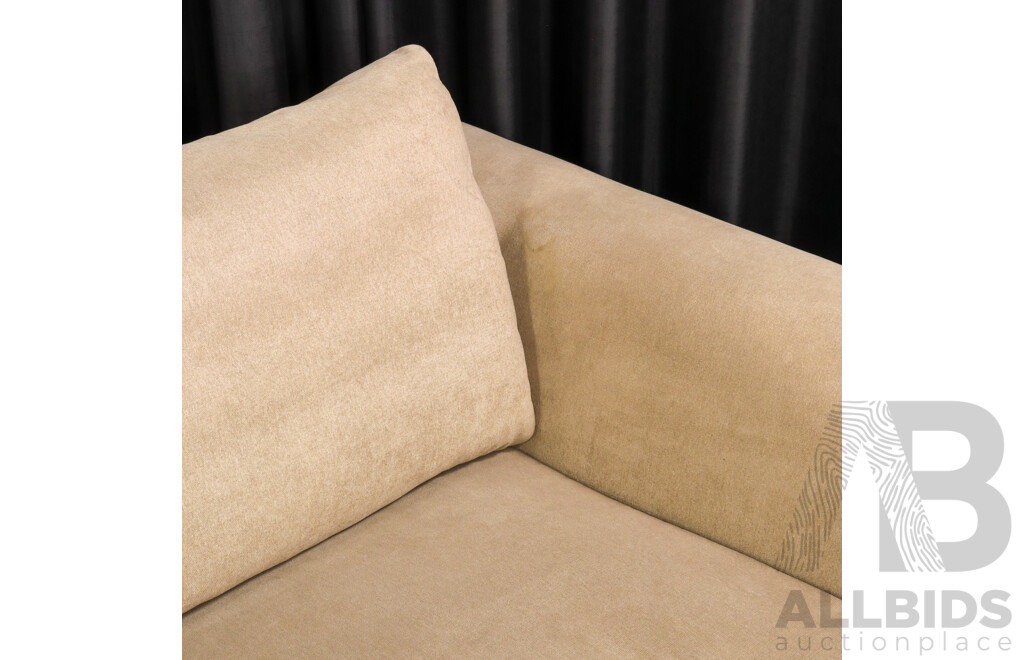 King Furniture 'Plaza' Fabric Square Line Three Seater Lounge