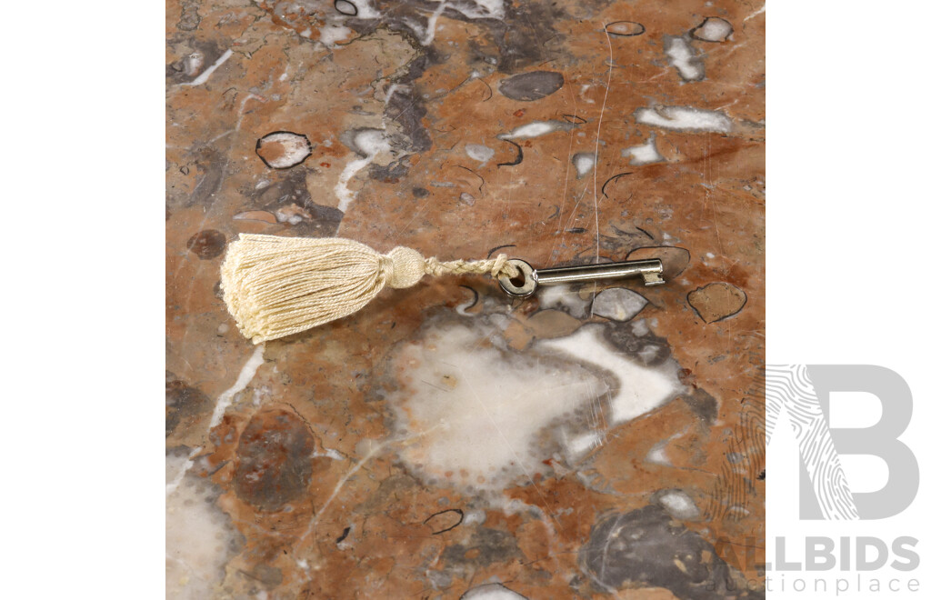 Vintage Louis XVI Style Hall Cabinet with Breccia Marble Top