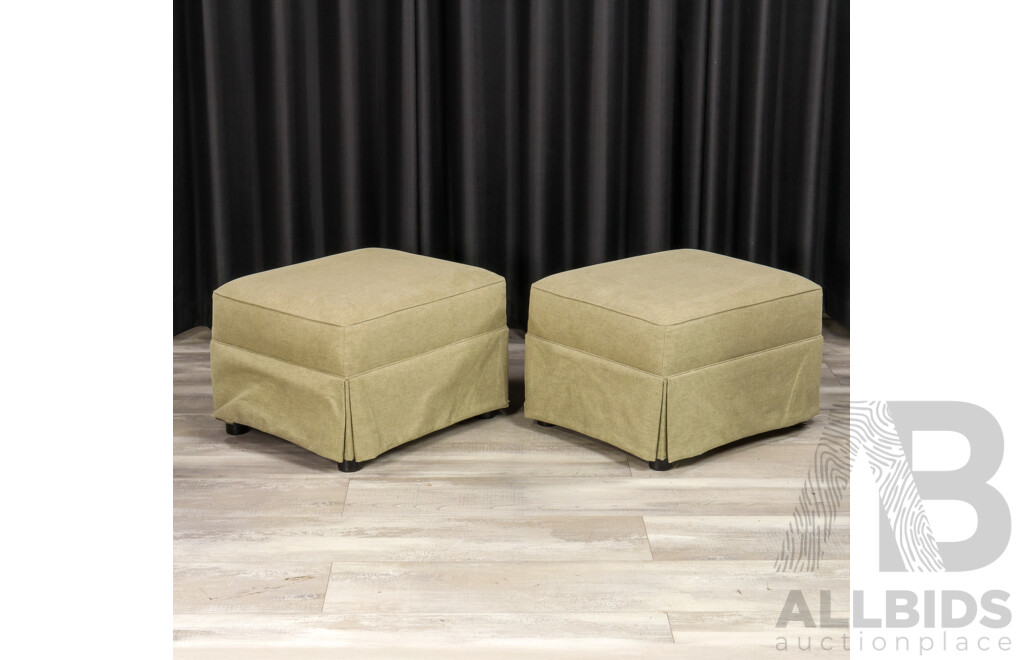 Pair of Fabric Upholstered Ottomans