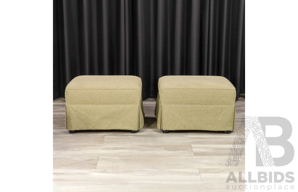 Pair of Fabric Upholstered Ottomans