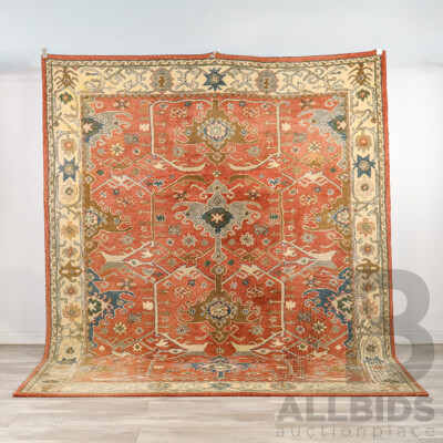 Hand Tuffed Pure Wool Rug with Traditional Design