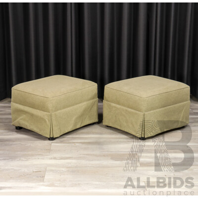 Pair of Fabric Upholstered Ottomans