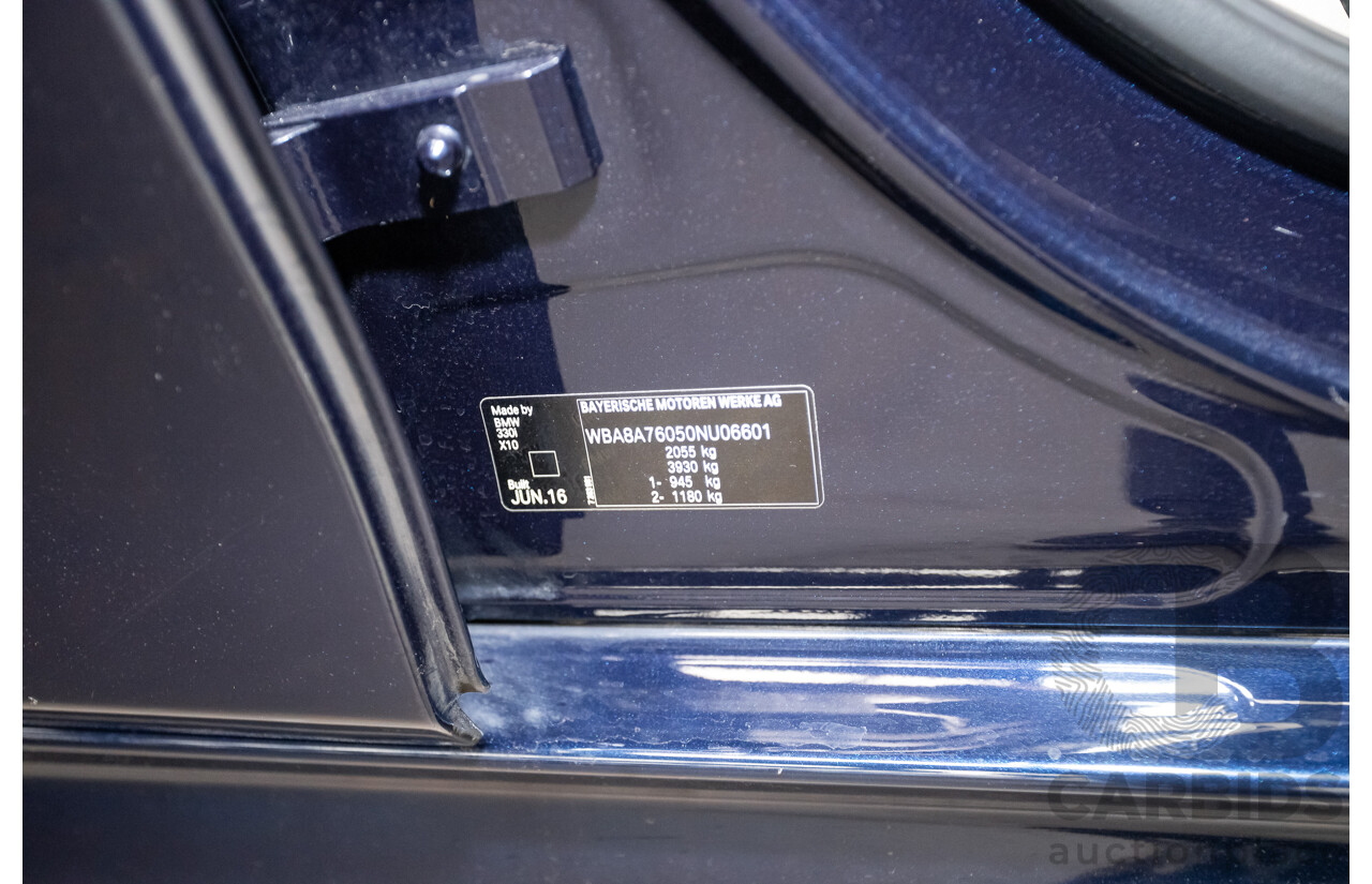 07/2016 BMW 330i M-Sport F30 LCI 4d Sedan Tanzanite Blue Metallic Turbo 2.0L