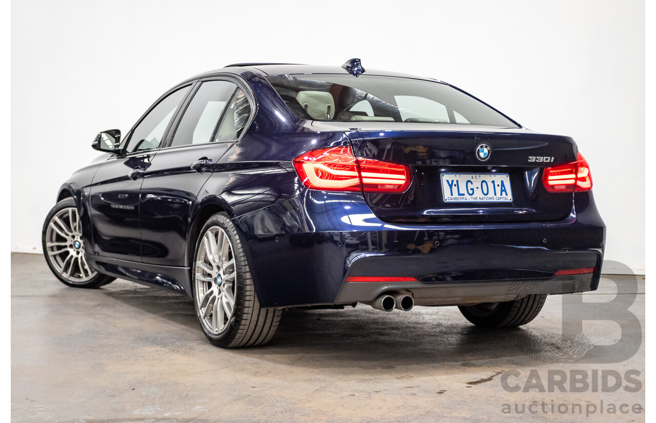 07/2016 BMW 330i M-Sport F30 LCI 4d Sedan Tanzanite Blue Metallic Turbo 2.0L