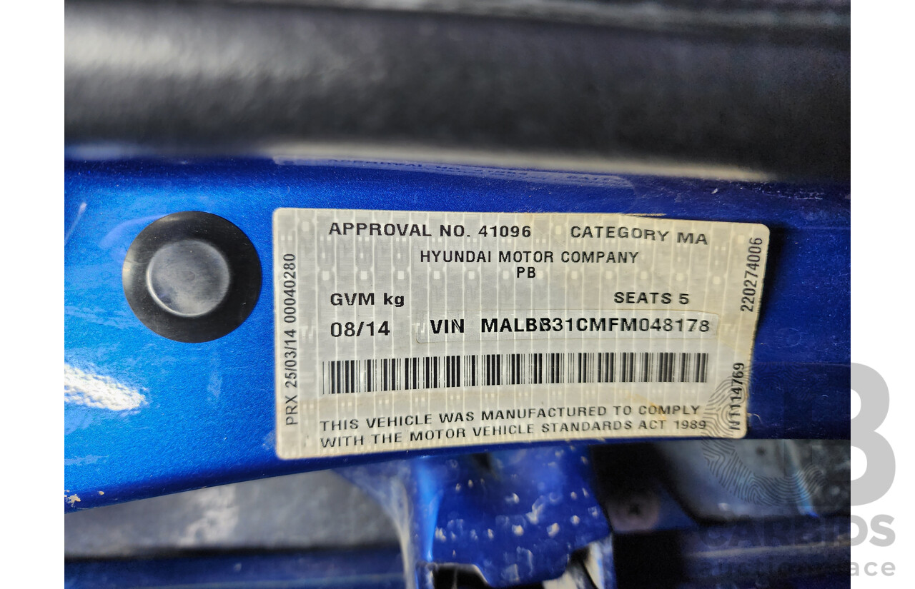 8/2014 Hyundai i20 Active PB MY14 3d Hatchback Blue 1.4L