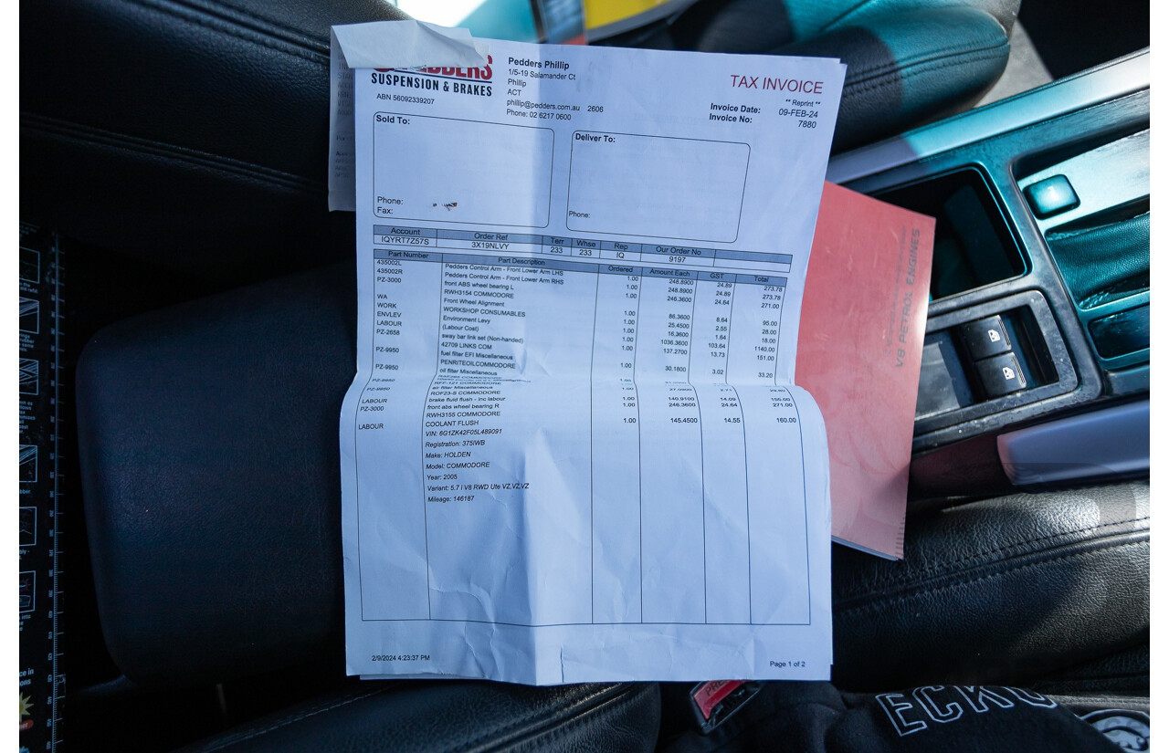 8/2005 Holden Commodore SS VZ Utility Heron White 5.7L V8