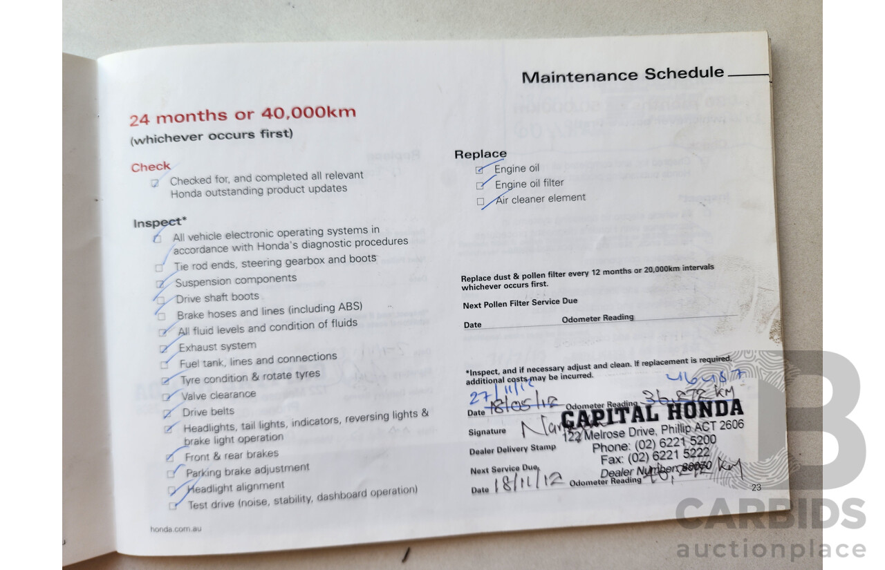 1/2010 Honda Civic VTi MY10 4d Sedan Maroon 1.8L