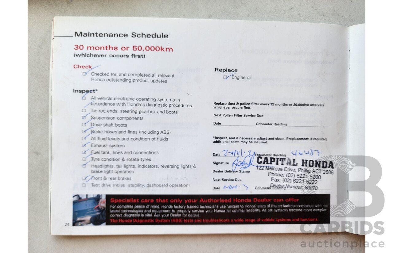 1/2010 Honda Civic VTi MY10 4d Sedan Maroon 1.8L