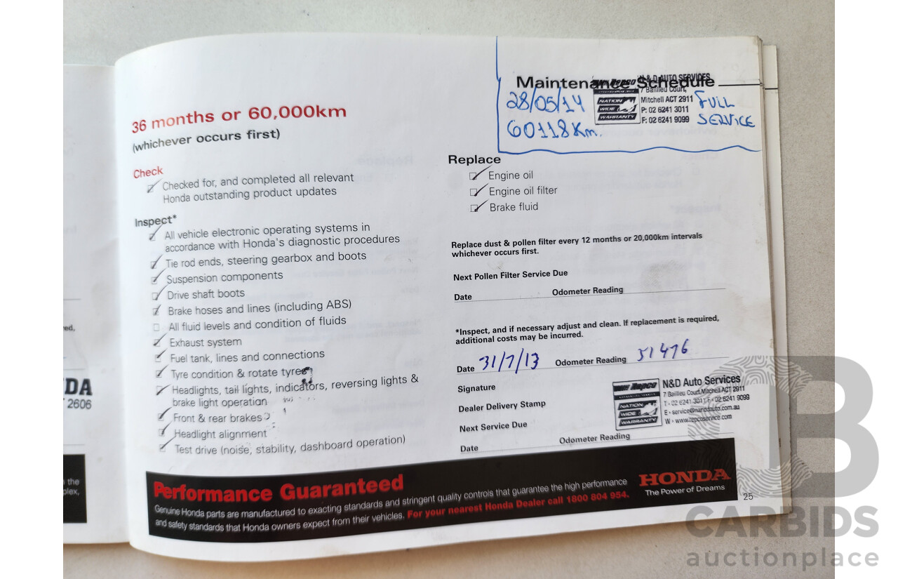 1/2010 Honda Civic VTi MY10 4d Sedan Maroon 1.8L