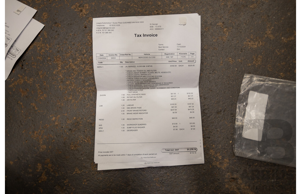 03/2019 Mercedes-Benz GLC200 (AWD) X253 MY19.5 4D Wagon Diamond White Turbo 2.0L