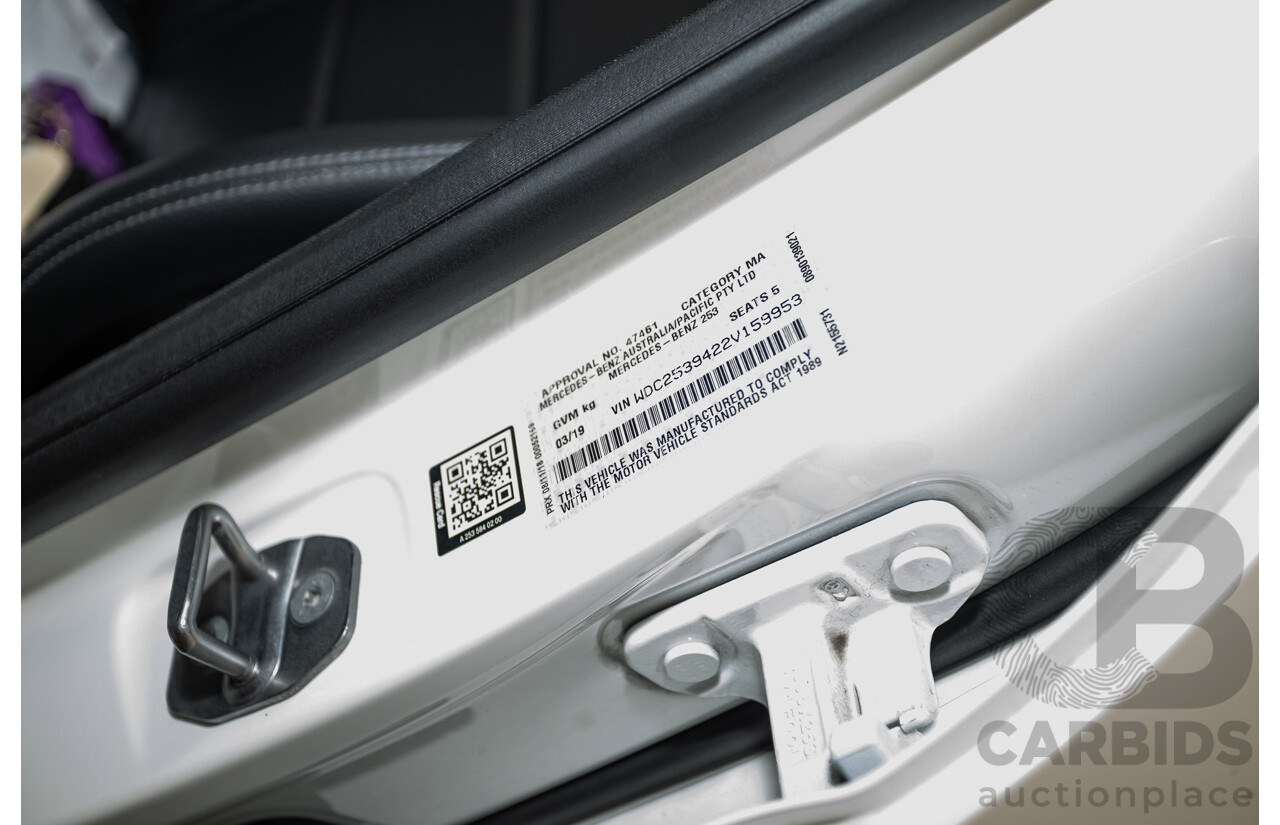 03/2019 Mercedes-Benz GLC200 (AWD) X253 MY19.5 4D Wagon Diamond White Turbo 2.0L