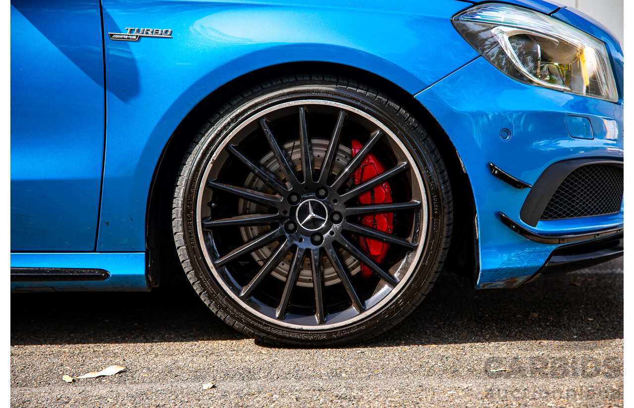 1/2015 Mercedes-Benz A45 AMG 176 MY15 5d Hatchback South Sea Blue Metallic Turbo 2.0L
