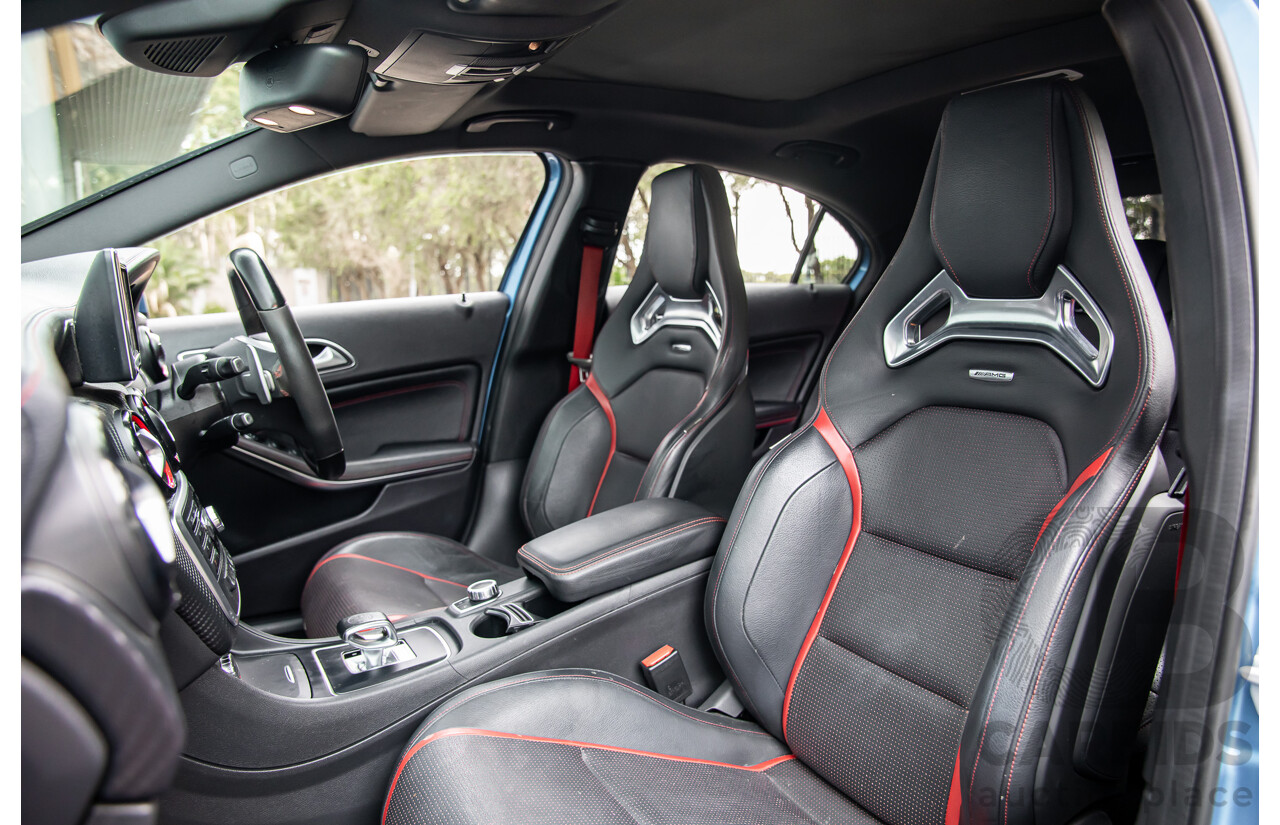 1/2015 Mercedes-Benz A45 AMG 176 MY15 5d Hatchback South Sea Blue Metallic Turbo 2.0L