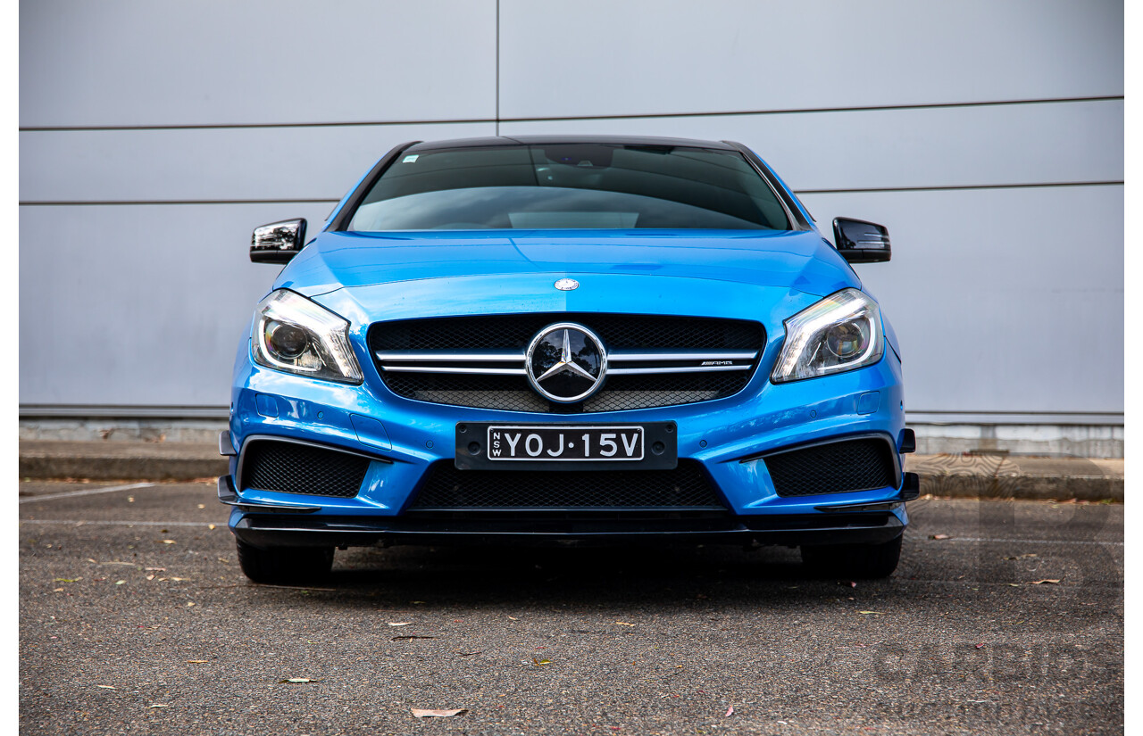 1/2015 Mercedes-Benz A45 AMG 176 MY15 5d Hatchback South Sea Blue Metallic Turbo 2.0L
