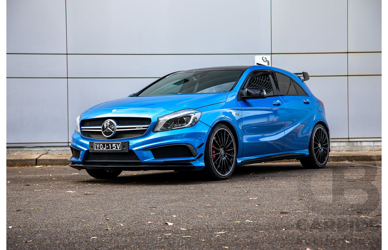 1/2015 Mercedes-Benz A45 AMG 176 MY15 5d Hatchback South Sea Blue Metallic Turbo 2.0L