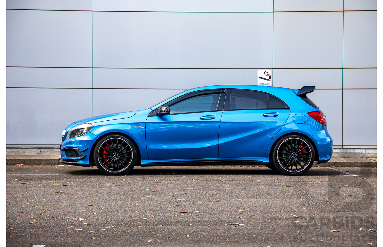 1/2015 Mercedes-Benz A45 AMG 176 MY15 5d Hatchback South Sea Blue Metallic Turbo 2.0L