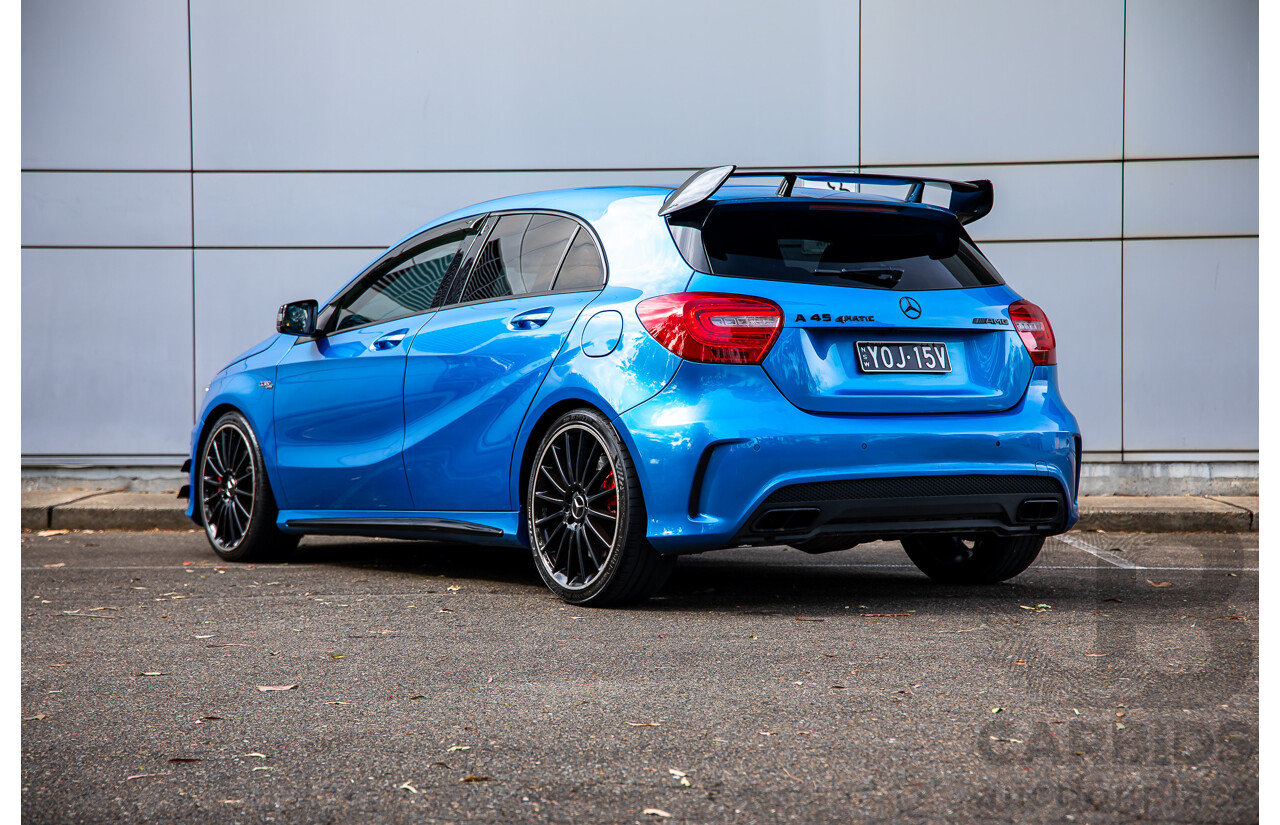 1/2015 Mercedes-Benz A45 AMG 176 MY15 5d Hatchback South Sea Blue Metallic Turbo 2.0L