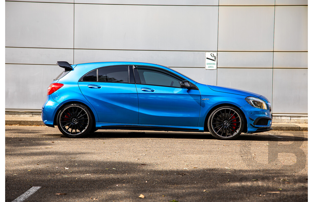 1/2015 Mercedes-Benz A45 AMG 176 MY15 5d Hatchback South Sea Blue Metallic Turbo 2.0L
