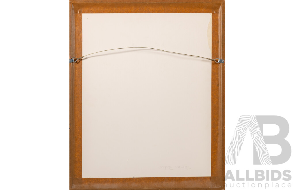 Simon Badari (20th Century, Indigenous-Australian), Spirit Bird, Original Ochre on Arches Paper, 54 x 45 cm (frame)