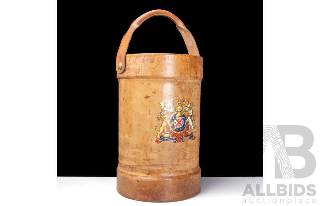 Antique English Leather Stick Stand