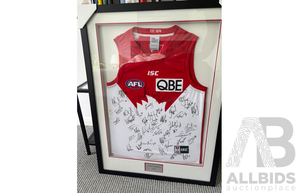 2019 Framed Signed AFL Swans Jersey