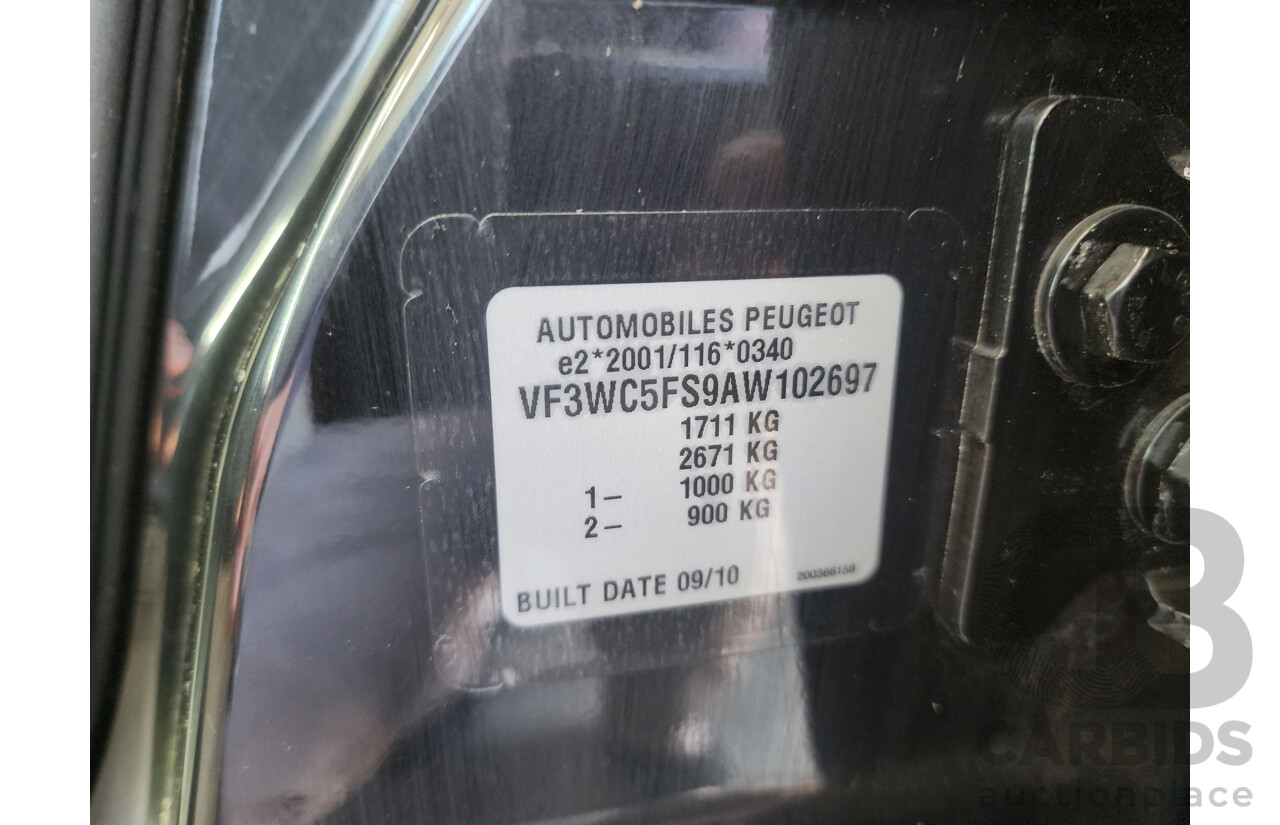 12/2010 Peugeot 207 XT MY10 5d Hatchback Black 1.6L