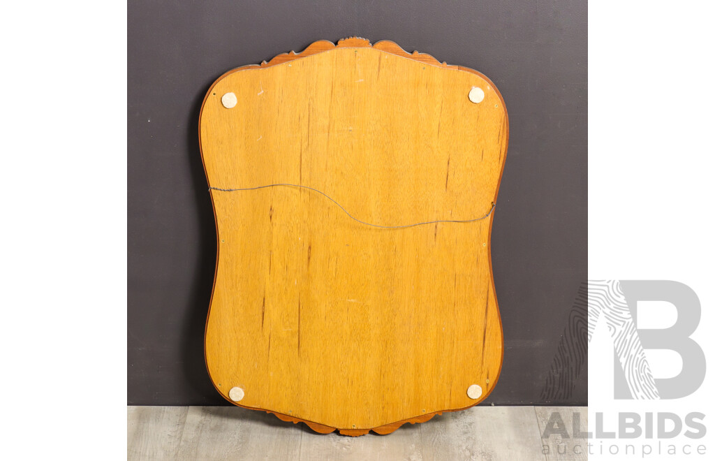 Antique Style Oak Framed Mirror