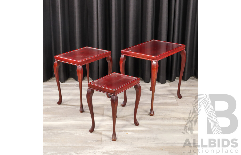 Nest of Three Queen Anne Style Side Tables