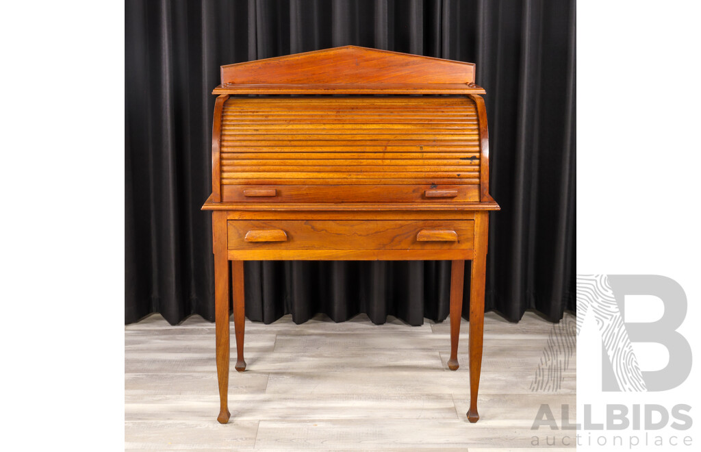 Indian Hardwood Roll Top Desk