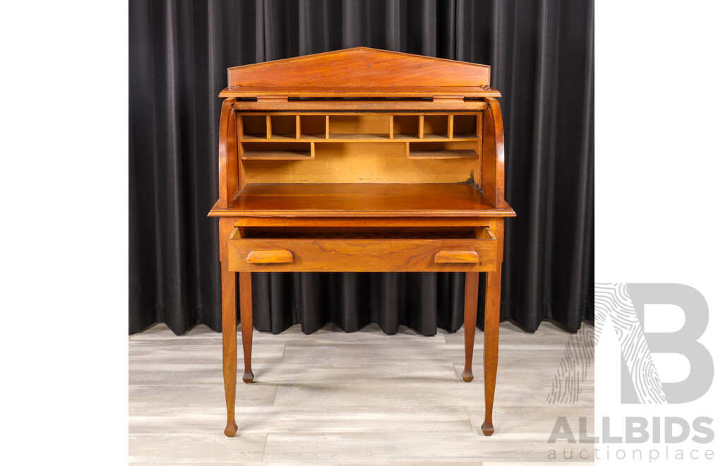 Indian Hardwood Roll Top Desk