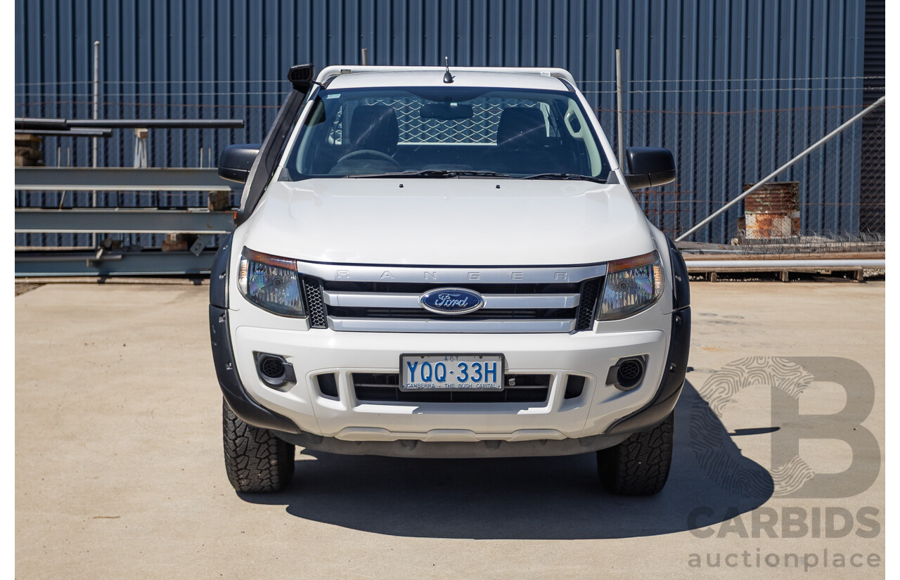 4/2014 Ford Ranger XL HI-RIDER (4x2) RWD PX Super Cab Cool White Turbo Diesel 2.2L