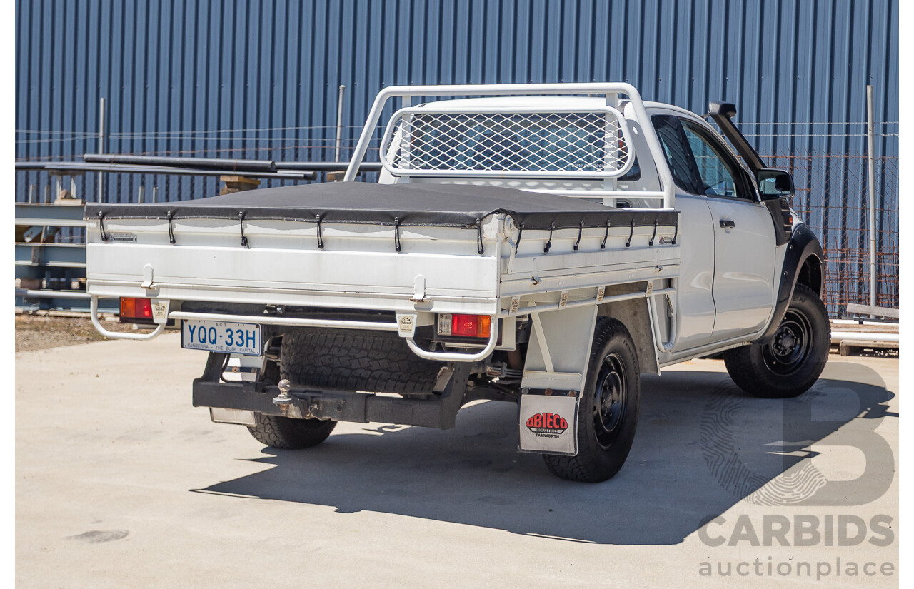 4/2014 Ford Ranger XL HI-RIDER (4x2) RWD PX Super Cab Cool White Turbo Diesel 2.2L