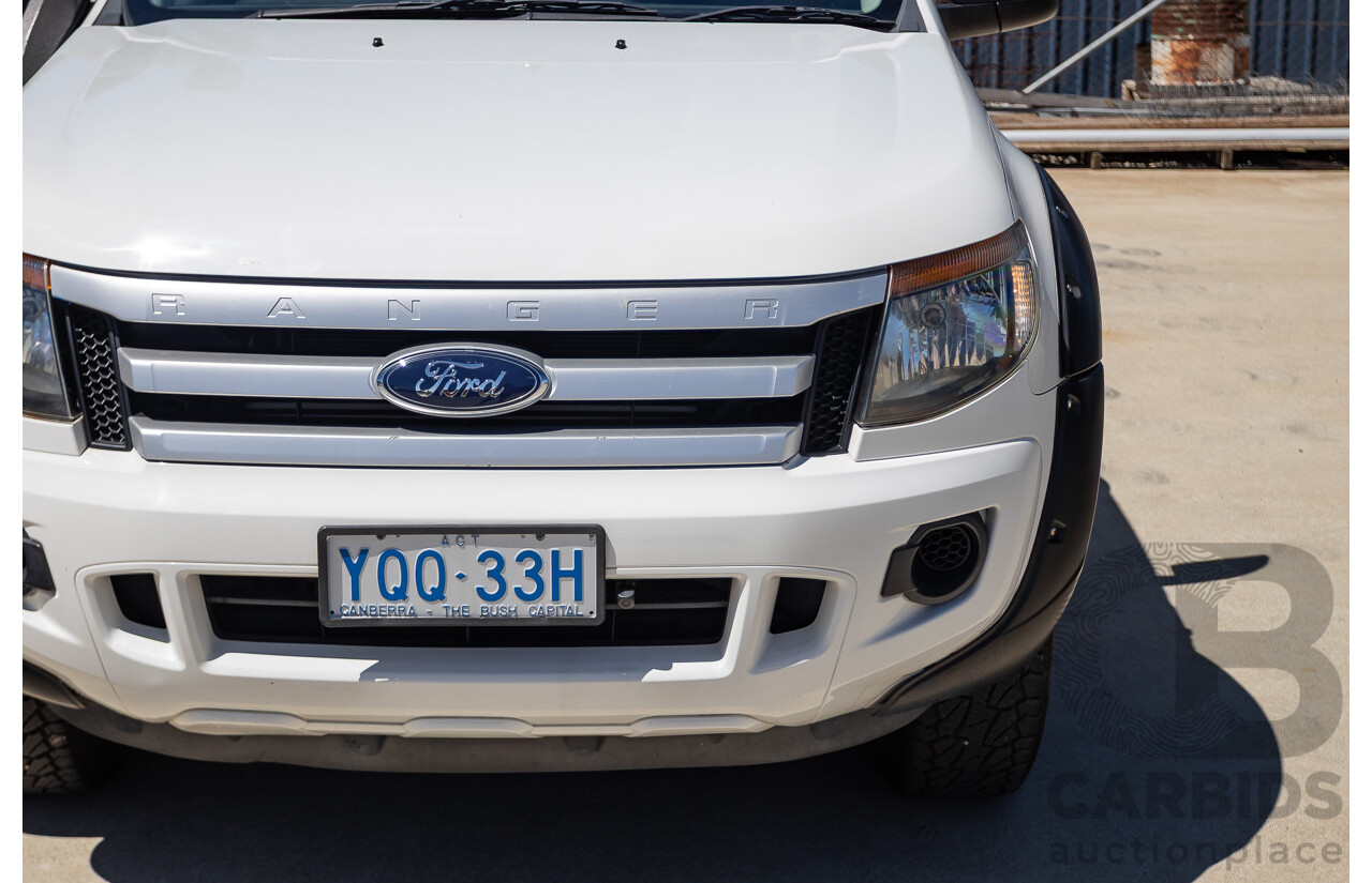 4/2014 Ford Ranger XL HI-RIDER (4x2) RWD PX Super Cab Cool White Turbo Diesel 2.2L