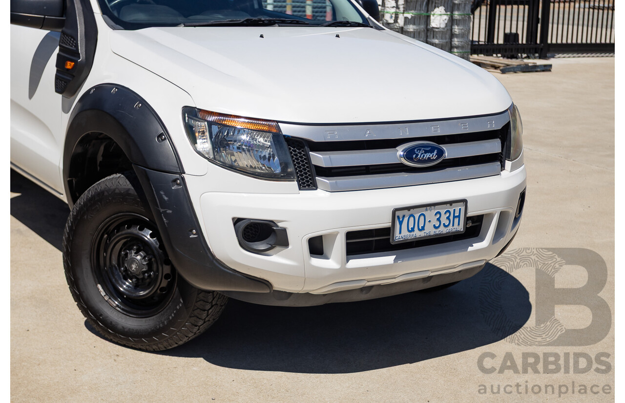 4/2014 Ford Ranger XL HI-RIDER (4x2) RWD PX Super Cab Cool White Turbo Diesel 2.2L
