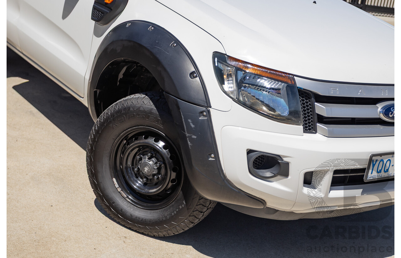 4/2014 Ford Ranger XL HI-RIDER (4x2) RWD PX Super Cab Cool White Turbo Diesel 2.2L