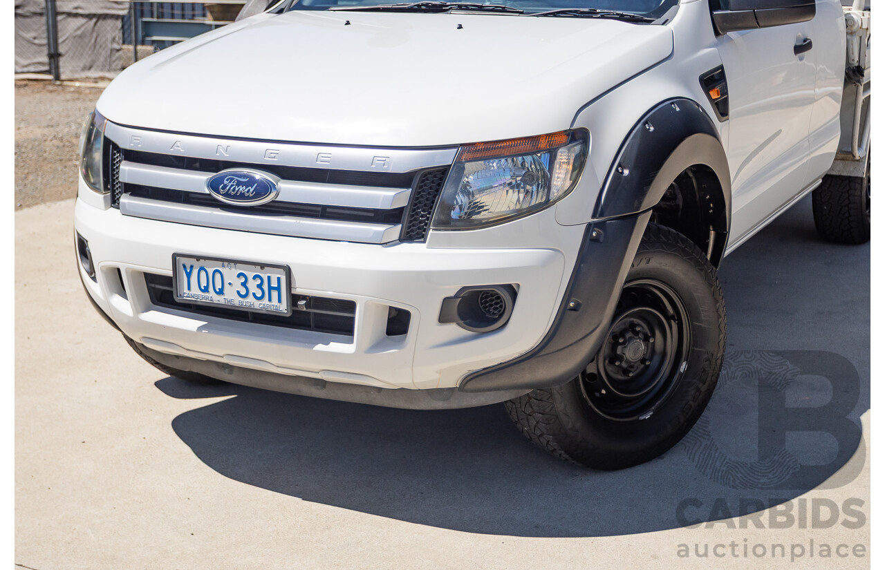 4/2014 Ford Ranger XL HI-RIDER (4x2) RWD PX Super Cab Cool White Turbo Diesel 2.2L