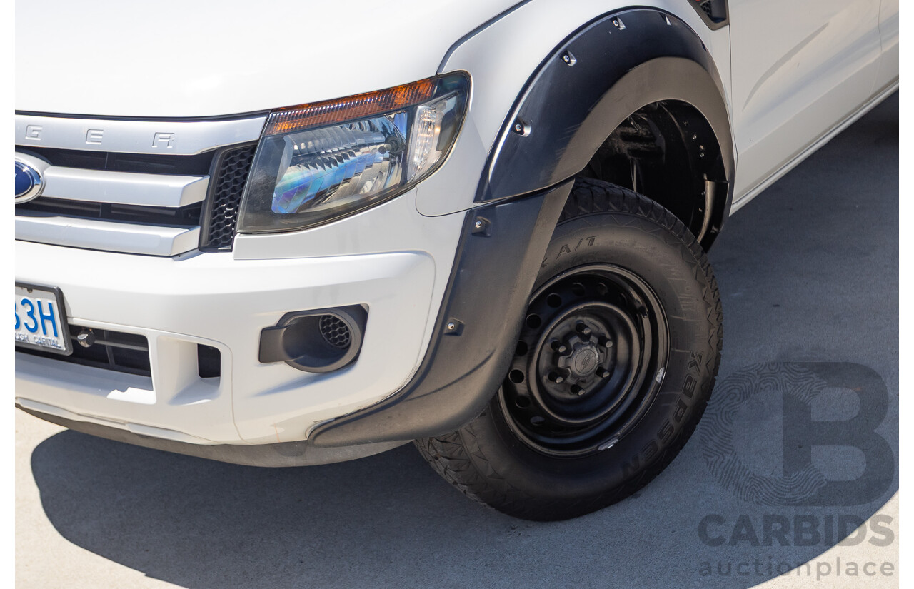 4/2014 Ford Ranger XL HI-RIDER (4x2) RWD PX Super Cab Cool White Turbo Diesel 2.2L