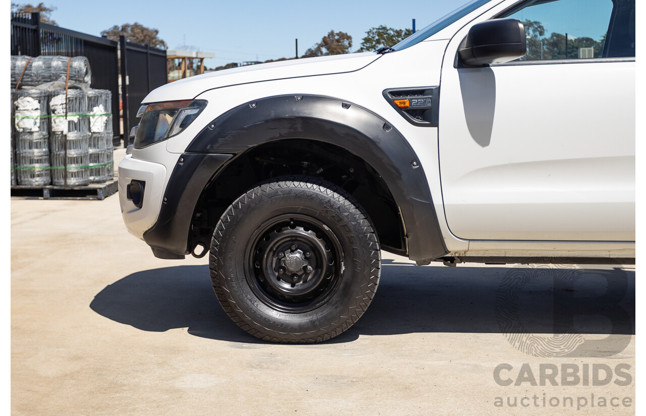 4/2014 Ford Ranger XL HI-RIDER (4x2) RWD PX Super Cab Cool White Turbo Diesel 2.2L
