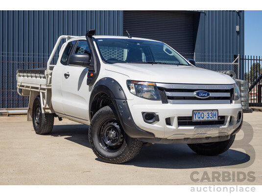 4/2014 Ford Ranger XL HI-RIDER (4x2) RWD PX Super Cab Cool White Turbo Diesel 2.2L