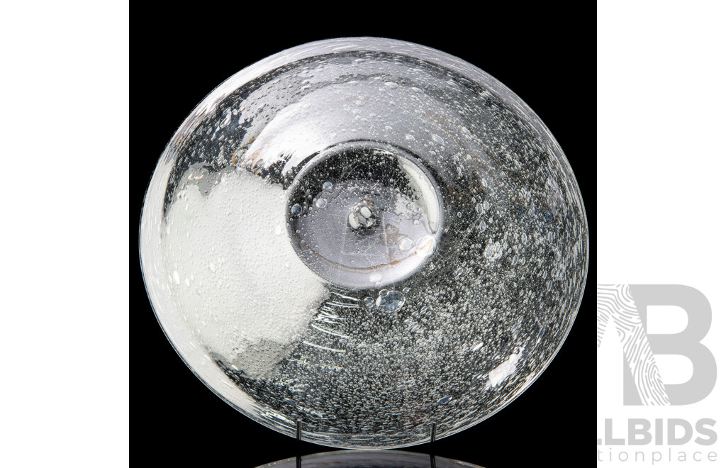 Julio Santos Bubbled Art Glass Plate