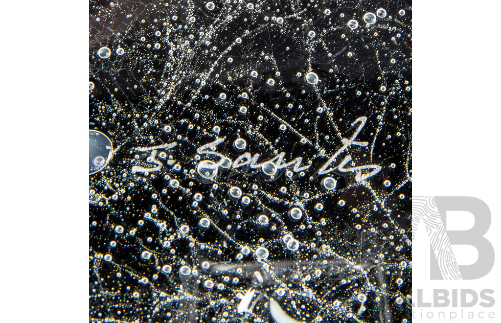 Julio Santos Bubbled Art Glass Plate